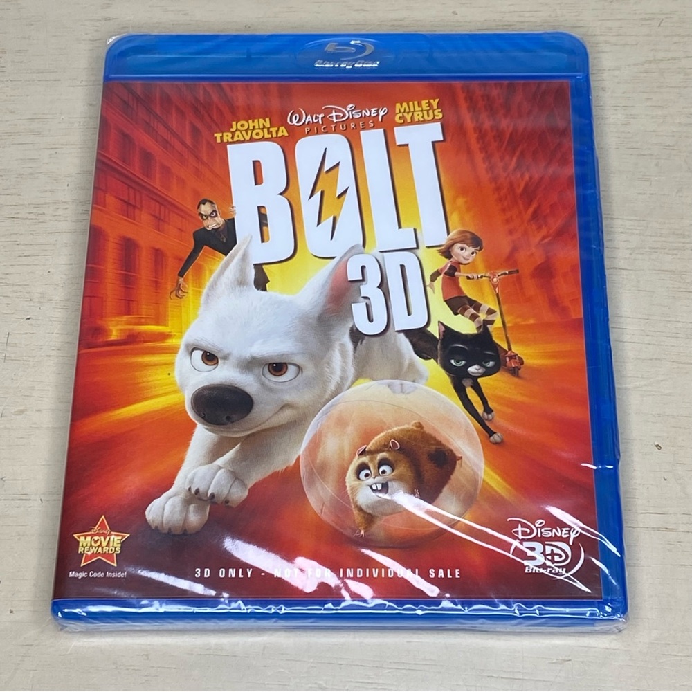 Disney Bolt Movie Blue-Ray 3D New Rare Hard to find